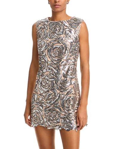 Milly Ivette Mini Dress In Silver