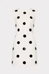 Milly Ivette Polka Dot Pailette Mini Dress In White