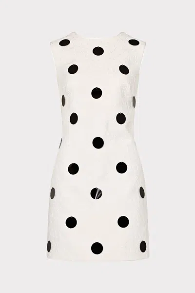 Milly Ivette Polka Dot Pailette Mini Dress In White