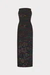Shop Milly Izabela Beaded Sequin Column Maxi Dress In Black/rainbow