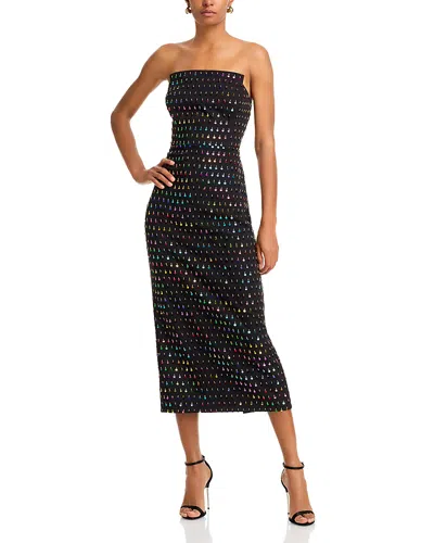 Milly Izabela Sequin Dress In Black/rainbow