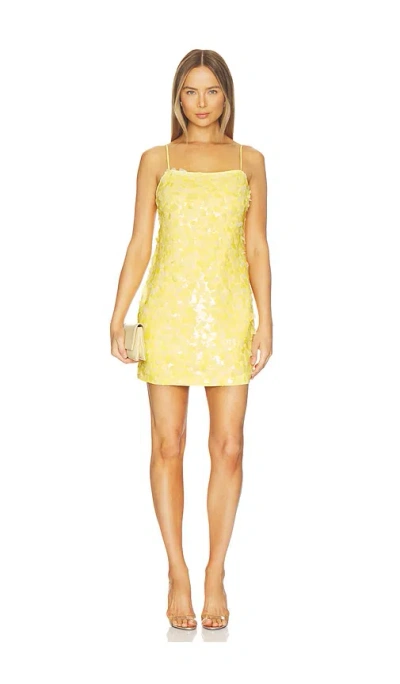 Milly Izel Colette Sequin Mini Dress In Yellow