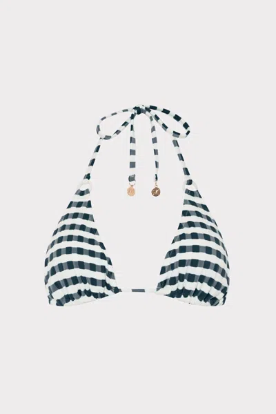 Milly Jacquard Cottage Bikini Top In Black