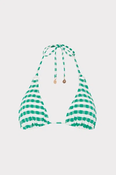 Milly Jacquard Cottage Bikini Top In Blue
