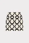 Milly Jayla Velvet Flocked Lace Skirt In White