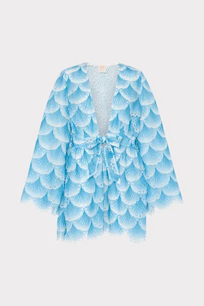 Milly Jessie Bubble Wave Lace Cover-up In Blue