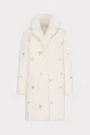 Milly Jewel Trimmed Faux Fur Jacket In White