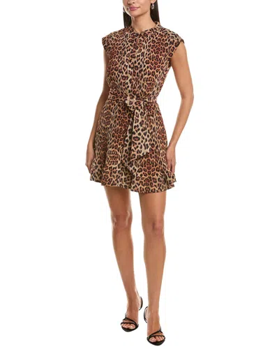 Milly Joan Printed Leopard Pleated Dress In Animal Print