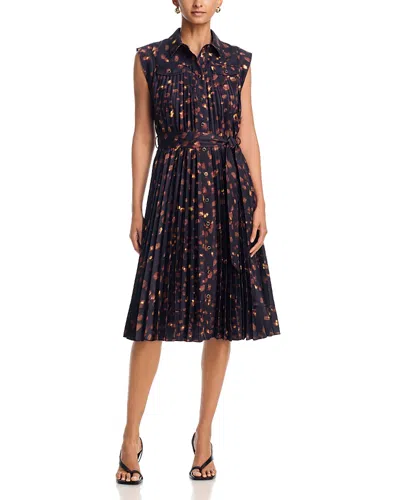 Milly Johanna Printed Twill Dress In Multi