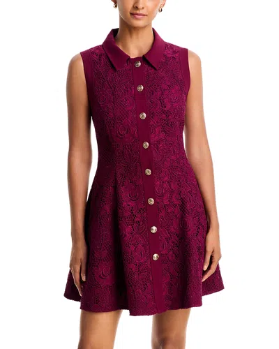 Milly Jojo Lace Mini Dress In Purple