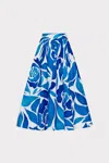 Milly Juliet Dream Floral Midi Skirt In Teal Blue