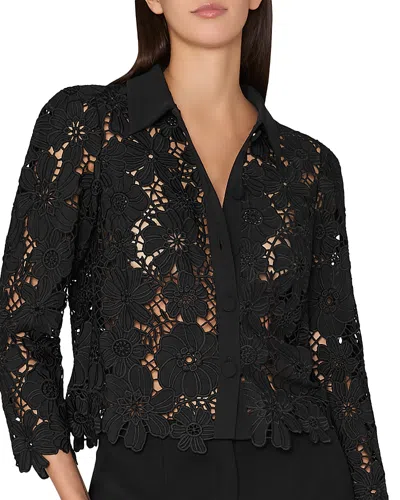 Milly June Roja Lace Blouse In Black