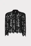 Milly June Roja Lace Long Sleeve Top In Black