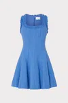 Milly Juniper Boucle Mini Dress Short Sleeve Top In Blue