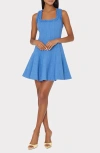 Milly Juniper Boucle Mini Dress Short Sleeve Top In Blue