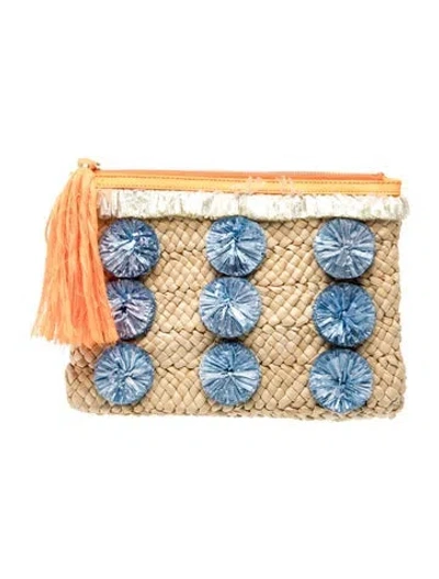 Pre-owned Milly Jute Clutch In Orange