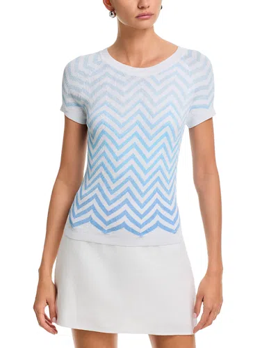 Milly Kaira Metallic Stripe Sweater In Blue
