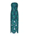 Milly Kait Blue Bloom Midi Dress In Multi