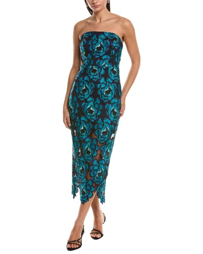 Milly Kait Bloom Midi Dress In Blue