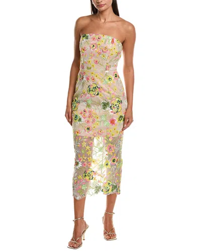 Milly Kait Botanical Petals Sequins Midi Dress