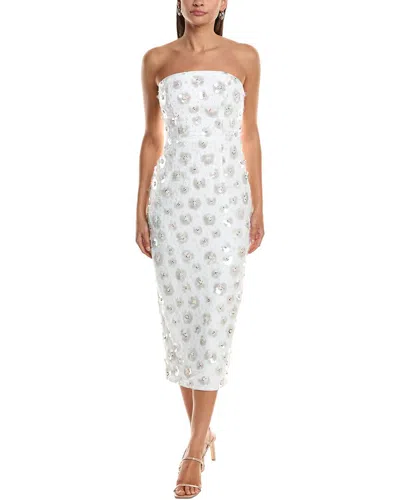 Milly Kait Fleur Paillette Dress In Neutral