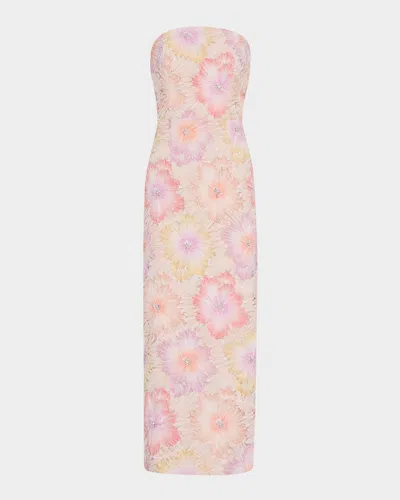 Milly Kait Floral Embroidered Midi Dress In Multi