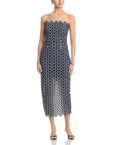 Milly Kait Lace Midi Dress In Blue