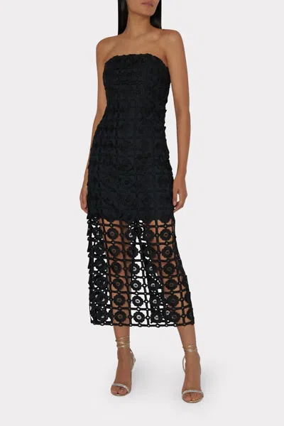 Milly Kait Tile Lace Dress In Black