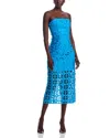 Milly Kait Tile Lace Midi Dress In Azure