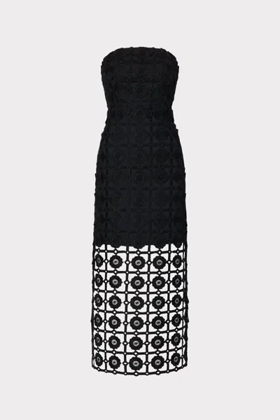 Milly Kait Tile Lace Dress In Black