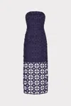 Milly Kait Tile Lace Midi Dress In Navy