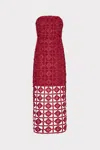 Milly Kait Tile Lace Midi Dress In Red