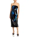 Milly Kait Vines Dress In Black/blue