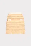Milly Kali Textured Fringe Knit Mini Skirt In Orange Yellow