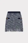 Milly Kali Textured Knit Mini Skirt In Navy
