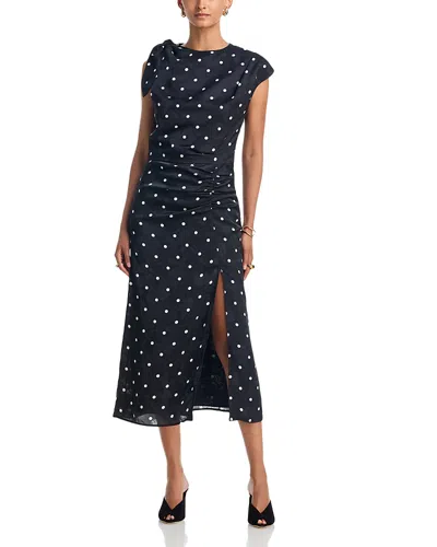 Milly Karina Printed Midi Dress In Black
