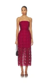 Milly Katie Tile Lace Dress In Burgundy