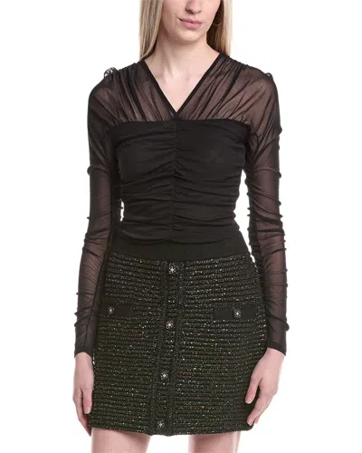 Milly Knit Angora & Wool-blend Sweater In Black