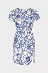 Milly Kyla Floral Garden Embroidered Mini Dress In Blue
