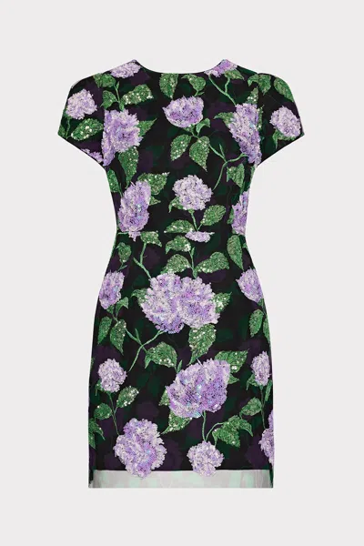 Milly Kyla Printed Sequins Mini Dress In Lilac
