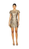 Milly Kyla Rose Sequins Mini Dress In 골드
