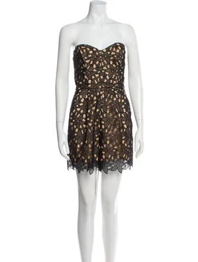 Pre-owned Milly Lace Lace Pattern Romper In Neutral