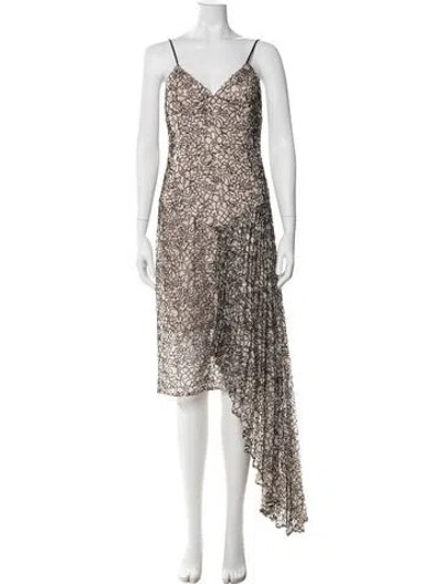 Pre-owned Milly Lace Midi Length Dress In Pink