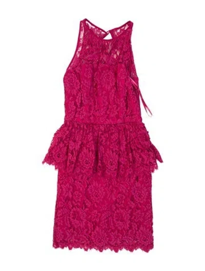Pre-owned Milly Lace Mini Dress In Pink