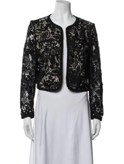 Pre-owned Milly Lace Pattern Evening Jacket In Black