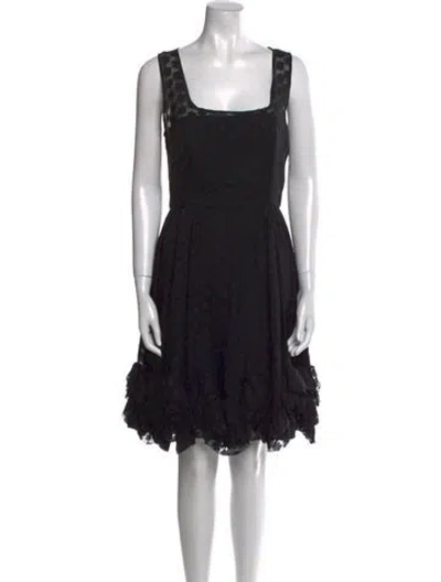 Pre-owned Milly Lace Pattern Knee-length Dress In Black
