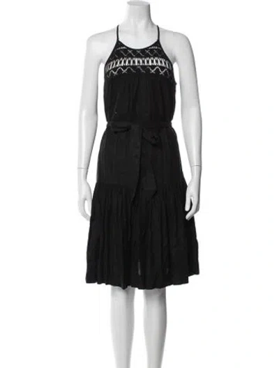 Pre-owned Milly Lace Pattern Knee-length Dress In Black