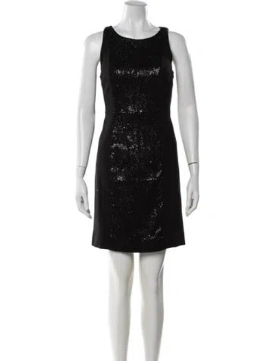 Pre-owned Milly Lace Pattern Knee-length Dress In Black