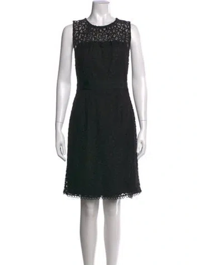 Pre-owned Milly Lace Pattern Knee-length Dress In Black