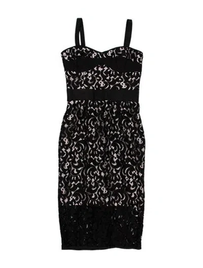 Pre-owned Milly Lace Pattern Knee-length Dress In Black